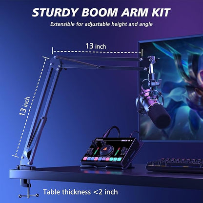 MAONO XLR/USB Dynamic Microphone Kit, RGB Podcast Mic