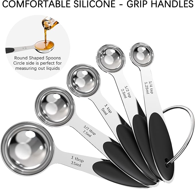TILUCK Measuring Cups and Spoons Set, Stainless Steel, Kitchen Utensils
