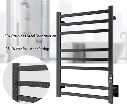 8-Bar Electric Heated Towel Warmer, Fast Heating