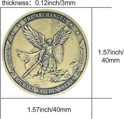 Archangel Saint Michael Challenge Coin Religious Coins Christian Collectors Coin (Pack of 3)