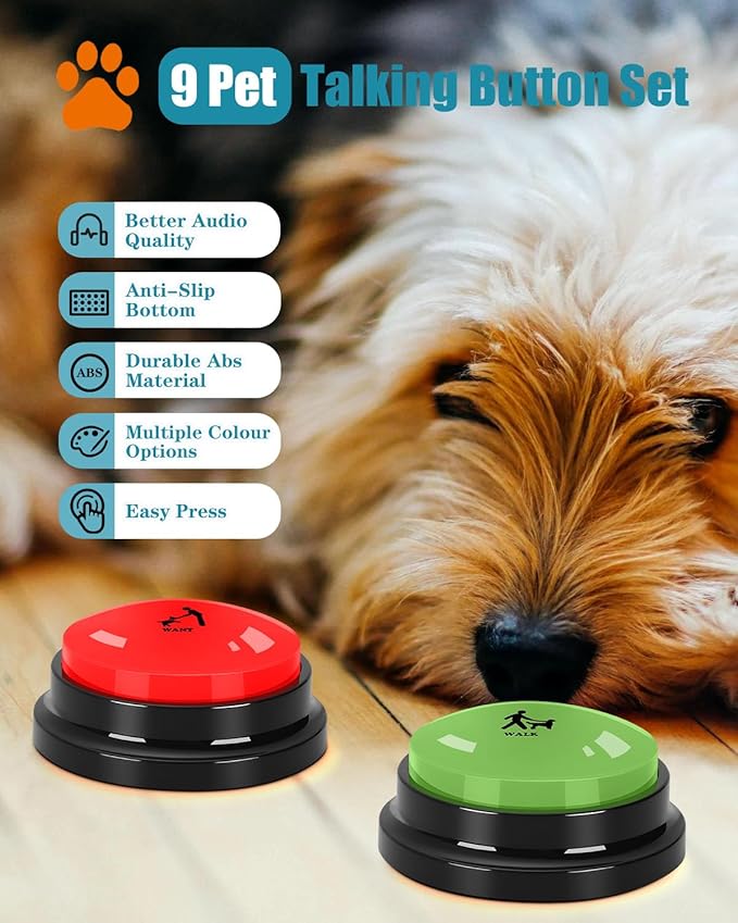 Dog Buttons for Communication, 30s Voice Recording Speaking Button Pet Speech