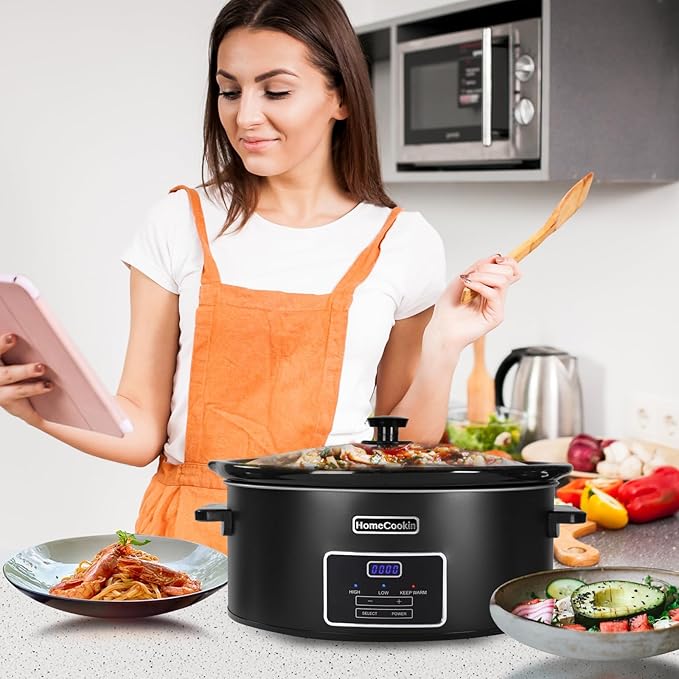 HOMECOOKIN 8 Quart Programmable Slow Cooker, Kitchen Appliances, Perfect
