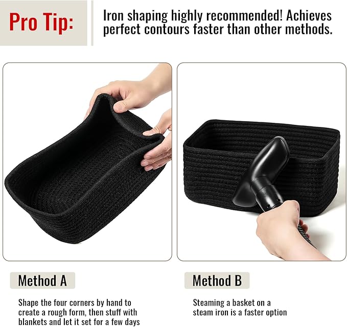 8 Pack Small Storage Baskets for Organizing, Woven Rope Bins for Bathroom