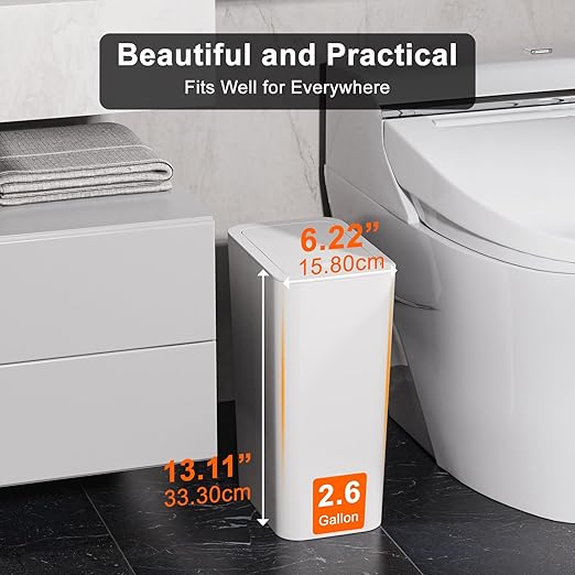 N. NETDOT 3 Pack 2.6 Gallon / 10L Bathroom Trash Can