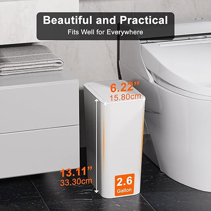 N. NETDOT 3 Pack 2.6 Gallon / 10L Bathroom Trash Can