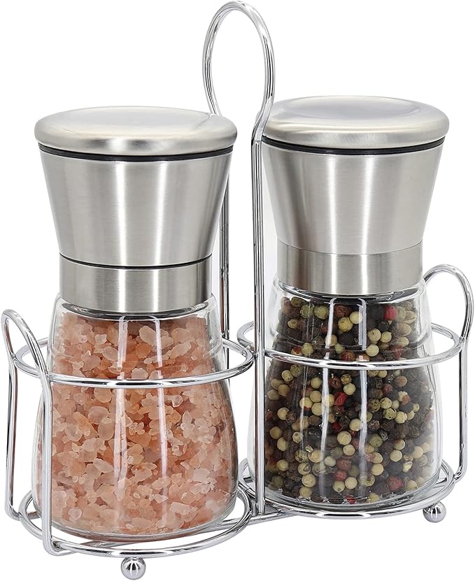 Premium Stainless Steel Salt and Pepper Grinder Set