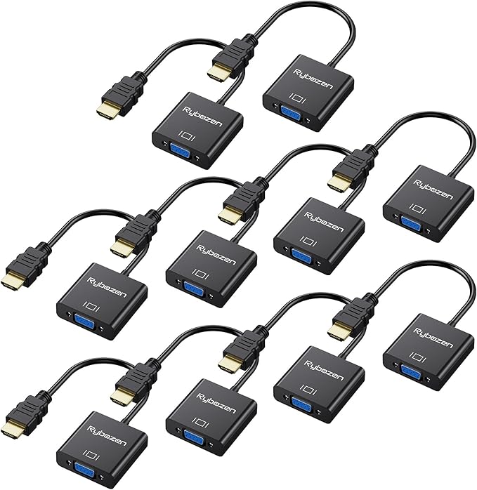 HDMI to VGA Adapter 10 Pack, Compatible