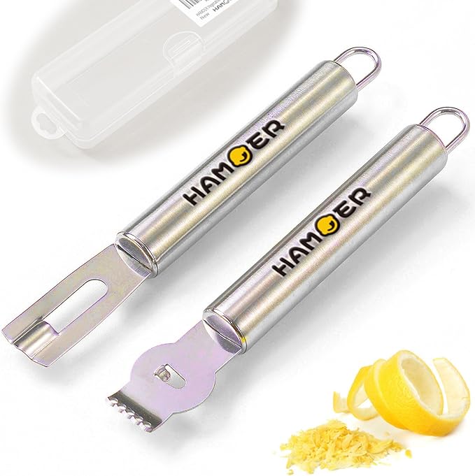 Lemon Zester Grater Channel Knife Handheld for Bar Kitchen full Stainless Steel tool set