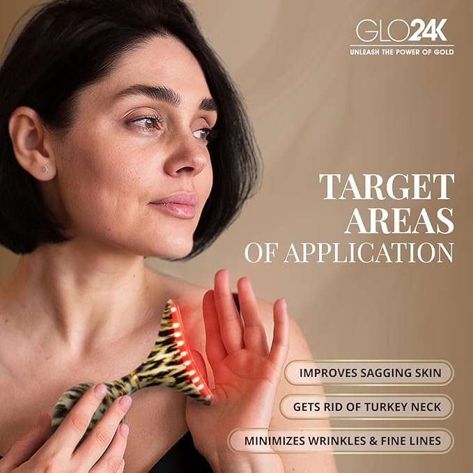 GLO24K Red Light for Face and Neck Beauty Device – Triple LED Action &