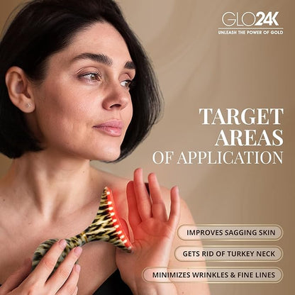 GLO24K Red Light for Face and Neck Beauty Device – Triple LED Action &