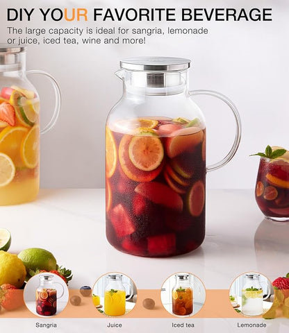 LUNA&MANTHA 1 Gallon Glass Pitcher