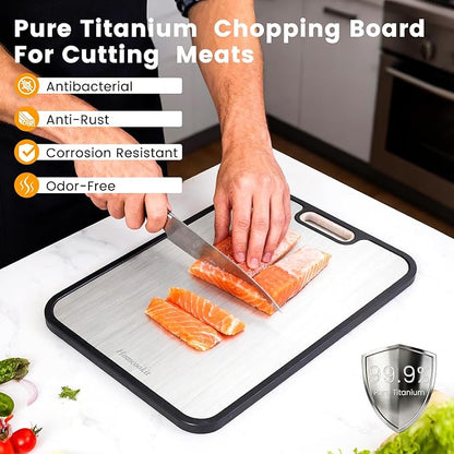 Titanium Cutting Board for Kitchen, Double Sided Cutting Board, Pure Titanium