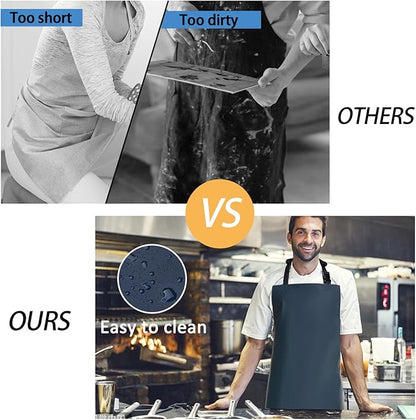 Homsolver 2 Pack Waterproof Rubber Aprons, Heavy Duty Butcher