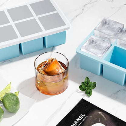 Large Ice Cube Tray for Whiskey: FDDBI Silicone Ice Cube Trays