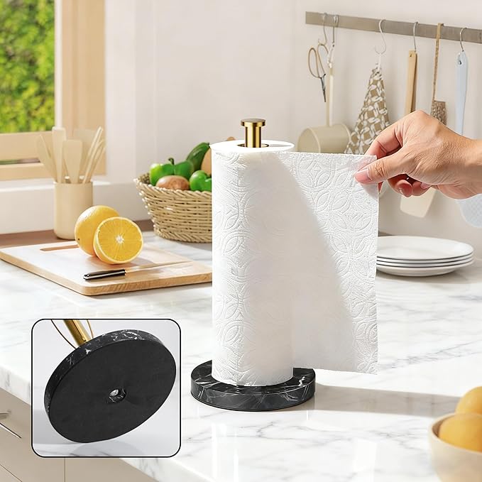 YIGII Heavy Marble Base Paper Towel Holder Countertop