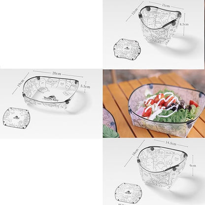 Collapsible Bowl Plate Set, Portable Camping Tableware, Food Grade Material Free Folding Plate for Outdoor Games, Family Gatherings, Business Trips