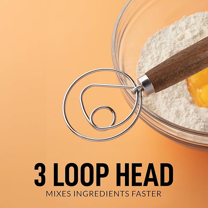 Zulay Kitchen 13 Inch Danish Dough Whisk
