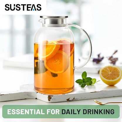SUSTEAS 2.2 Liter 75oz Glass Pitcher
