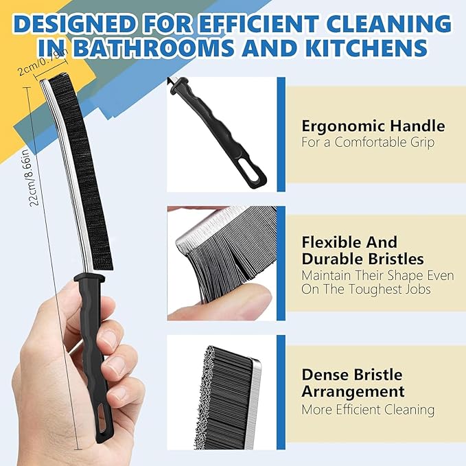 Crevice Cleaning Brush Set – Hard Bristle Gap Cleaning Tool