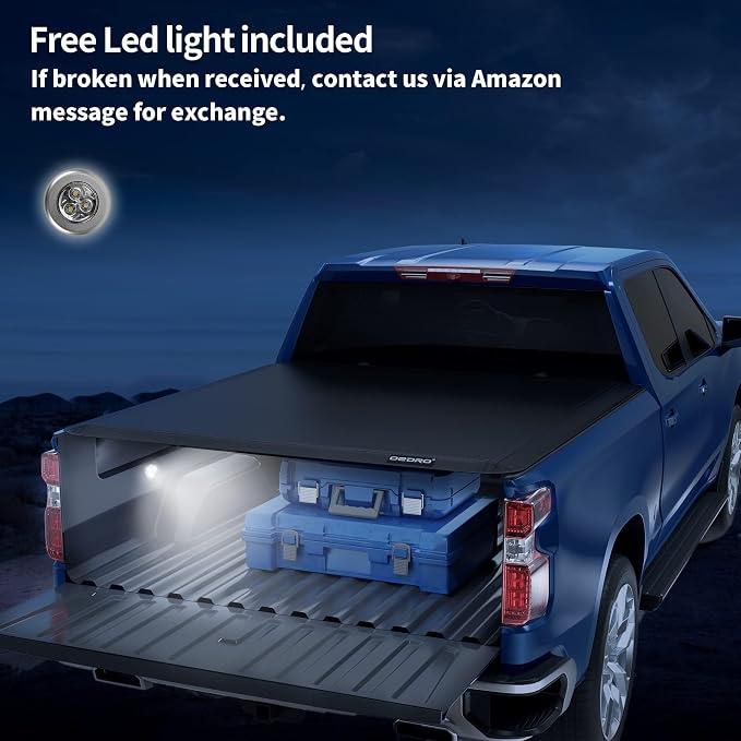 oEdRo Soft Tri-fold Truck Bed Tonneau Cover Compatible for 2015-2026 Ford F-150 F150 with 5.5ft Short Bed