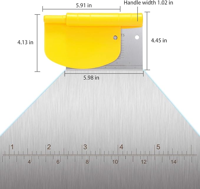 Suanyok Bench Scraper-Stainless Steel Dough Scraper and Flexible Plastic Bowl