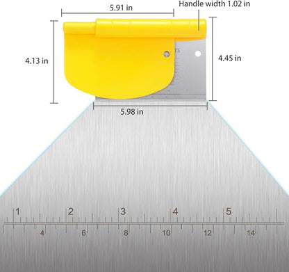 Suanyok Bench Scraper-Stainless Steel Dough Scraper and Flexible Plastic Bowl