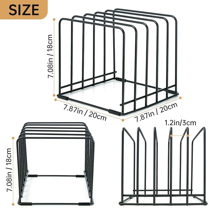 2-Pack 5-Tier Cutting Board Holder, Kitchen Cabinet Organizer Holder,