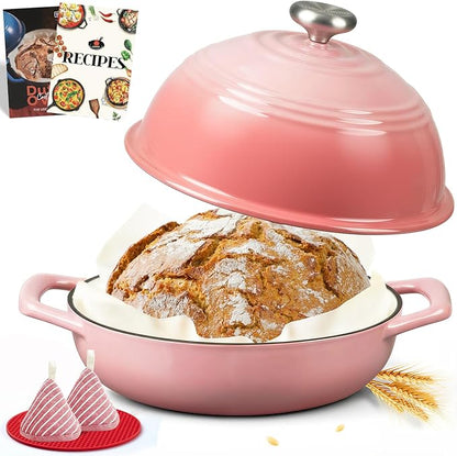 Overmont Enameled Cast Iron Bread Oven - 6QT Bread Dutch Oven