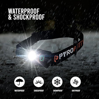 Phone Skope 3oz. Waterproof LED Headlamp with Red Light, Hands Free Torch for Hunting, Camping, or Backpacking, Rechargeable Battery, 2000 Lumen Output