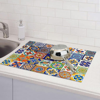 Mexican Tilt Dish Drying Mat For Kitchen Counter Absorbent Large Kitchen Fast