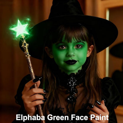 MEICOLY 9 Colors Face Body Paint Set,1.01x9oz/Box,Water Based Washable Face Paint for Adult Kid,Elphaba Green Face Paint,Safe Body Paint for Skin,Red White Blue Face Painting Kit for Halloween Makeup