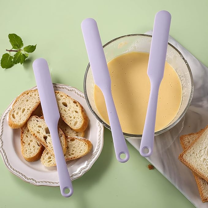 4 Pcs Silicone Jar Spatula Long Handle Kitchen Spatulas