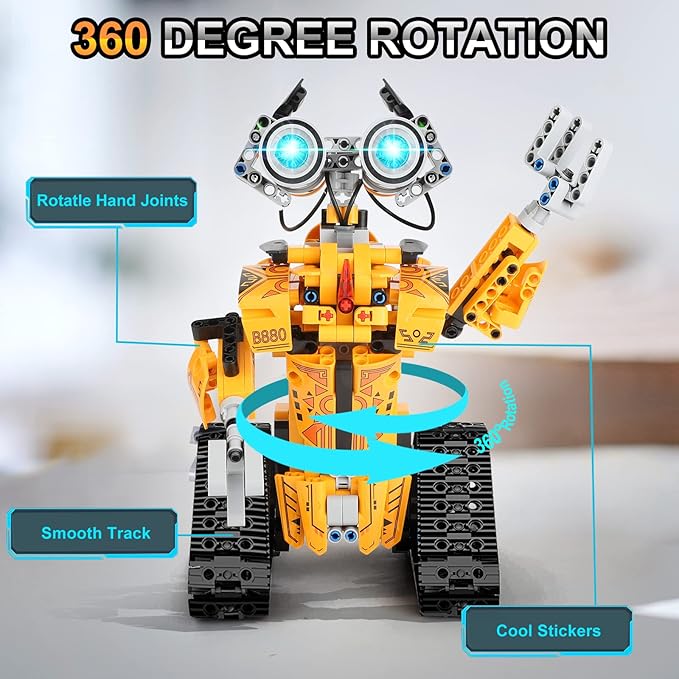 Sillbird Robot Building Kit with Remote Control STEM Gifts for Boys Age 8-12, Technic Buildable Coding Robotic Set Birthday Toys for Kids Teens (468 Pieces)