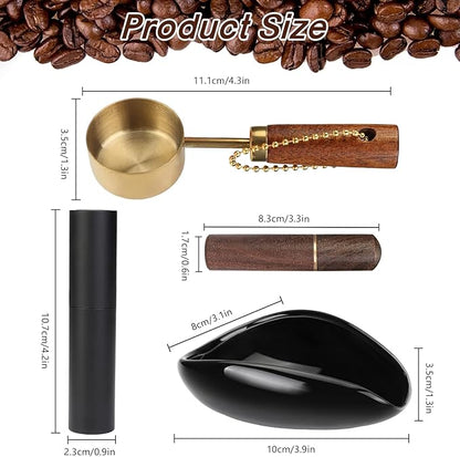 4Pcs Coffee Bean Dosing Cup, Spray Bottle, Spoon and Stirrer Tool Set, Coffee