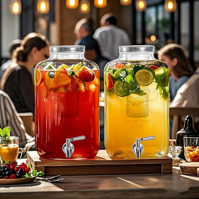 2 Gallon Glass Drink Dispenser