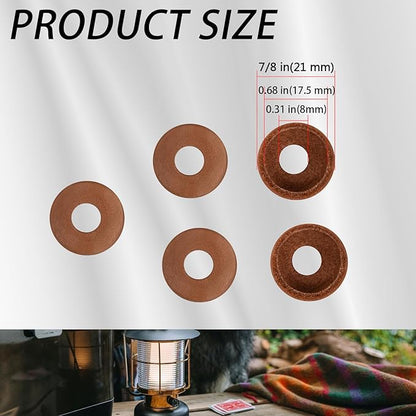 216-5091 Leather Pump Cups(5PCS) Compatible with Coleman lanterns and stoves (Fits for models 220 200 242 425 413 236 237)-Leather Pump Cups diameter is approximately 7/8"