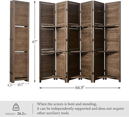Partition Room Dividers, Folding Wood Privacy Screen