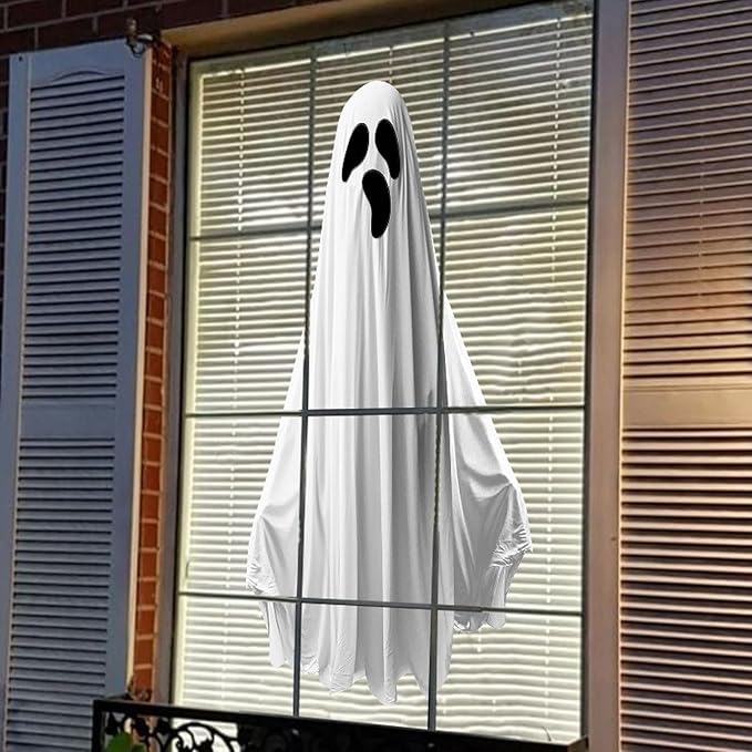 Halloween Ghost Window Clings for Glass 1 Sheets Ghost Window Decals Spooky Window Stickers Reusable Windows Cling for Halloween Fall Party Supplies Home School Office Glass Decorations