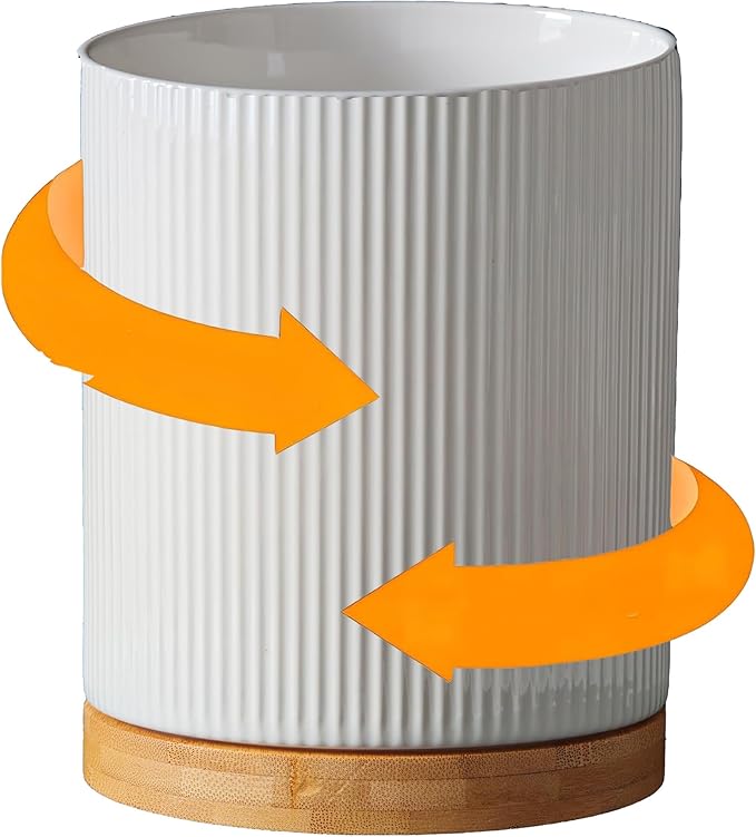 360° Rotating Utensil Holder for Kitchen Counter, 7.6'' Extra Large Utensil