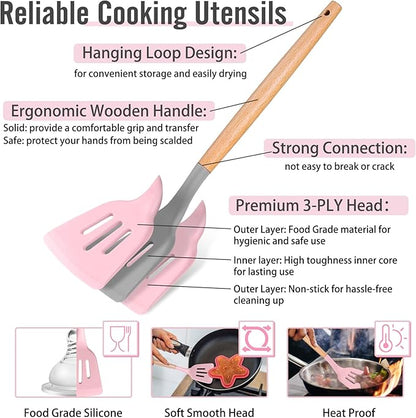 P&P CHEF Silicone Cooking Utensils Set, 8-Piece Kitchen Cooking Utensil