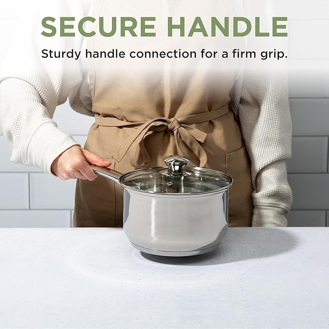 Ecolution Stainless Steel Sauce Pan, Encapsulated Induction Ready Cooking Pot
