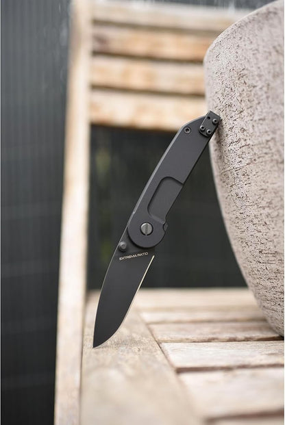 Extrema Ratio - BF1 CD (BLACK), Folding Knife, Böhler N690 steel blade hardened to 58 HRC, burnished finish, anticorodal aluminum handle with smooth grip, compact design, reversible clip