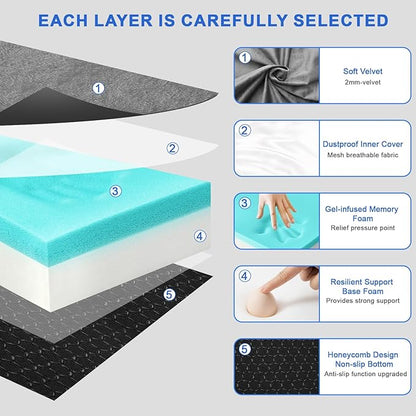 Memory Foam Camping Mattress pad, Comfortable Thick Floor Sleeping Mat for Adults with Waterproof and Non-Slip Bottom, Portable Roll Up Mattress for Sleepover Guest,Cot Mad for Car Camping