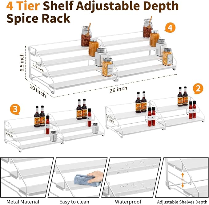 BOIVSHI Spice Organization for Cabinet, Spice Rack Organizer, Spice Rack