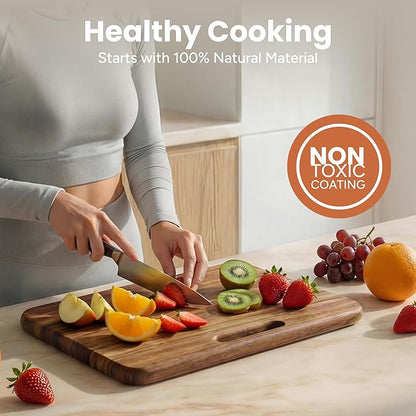 SMIRLY Wooden Cutting Boards for Kitchen, Double-Sided Cutting Board
