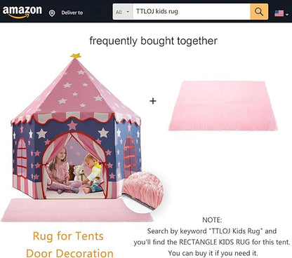 Large Girls Play Tent Princess, Boys Castle Kids Playhouse Indoor Outdoor Toddler Teepee | American Style Design, Age 3-8| Detailed Instructions| Colorful Package| Christmas Birthday Gift Pink