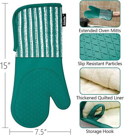Alselo Silicone Oven Mitts Heat Resistant 932℉