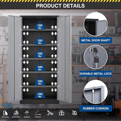 Metal Storage Cabinet-72” Tall Steel File Cabinets