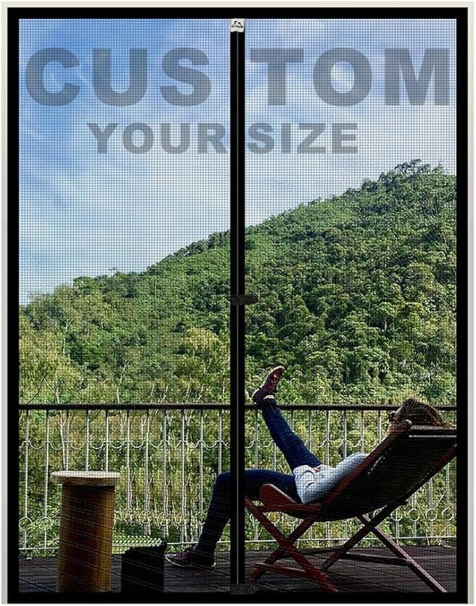 Yotache Customized Magnetic Screen Door, Left Right Side Opening Door Mesh