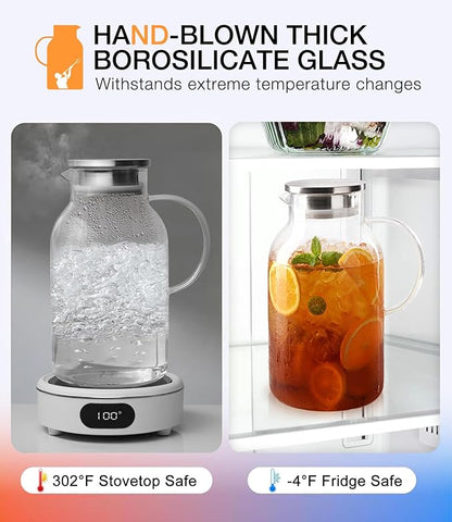 LUNA&MANTHA 1 Gallon Glass Pitcher